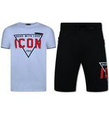 True Rise Zomerset Heren ICON - Twinset ICON - Combisets - 11818 - Zwart/ Wit