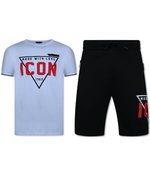 True Rise Zomerset Heren ICON - Twinset ICON - Combisets - 11818 - Zwart/ Wit