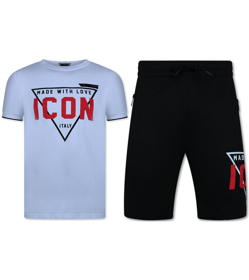 True Rise Zomerset Heren ICON - Twinset ICON - Combisets - 11818 - Zwart/ Wit