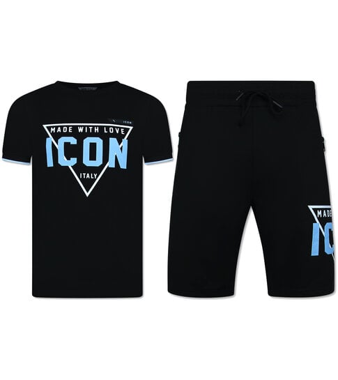 True Rise Zomerset Heren ICON - Twinset ICON - Combisets - 11818 - Zwart/ Blauw