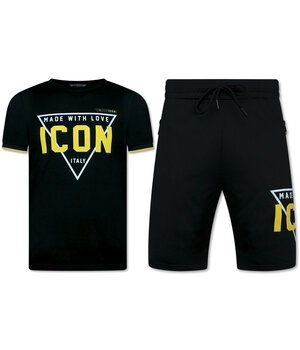 True Rise Zomerset Heren ICON - Twinset ICON - Combisets - 11818 - Zwart/ Geel