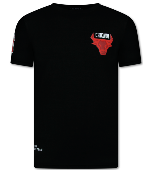 Top Star BULLS  Zomer set Heren - Twinset BULLS - Combisets - 1685 - Rood/ Zwart