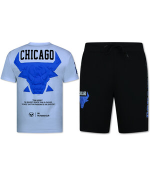 True Rise BULLS  Zomerset Heren - Twinset BULLS - Combisets - 1685 - Wit/ Zwart
