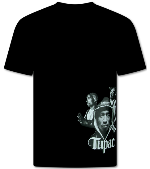 True Rise Heren Tshirt met Opdruk - Oversized T shirt Heren  - Tupac Shakur - T shirt Heren met Print - 672 - Zwart