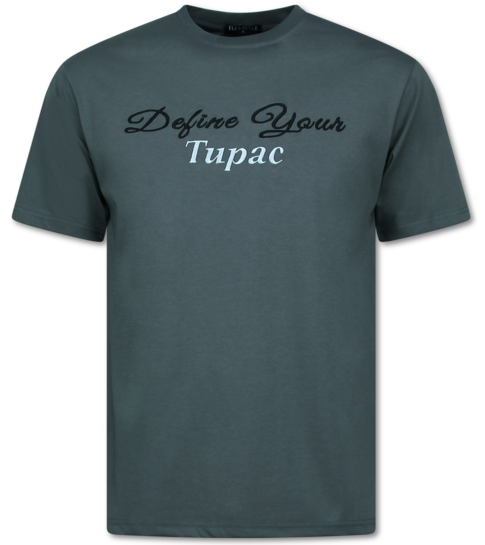 True Rise Oversized T shirt Heren  - Tupac Shakur - T shirt Heren met Print  -  Heren Tshirt met Opdruk -  672 - Grijs