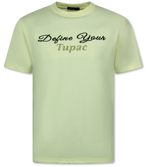 True Rise Tupac Shakur - Oversized T shirt Heren  - T shirt Heren met Print  -  Heren Tshirt met Opdruk -  672 - Geel