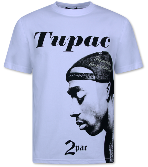 True Rise 2Pac - Heren Tshirt met Opdruk  - T shirt Heren met Print - Funny Shirt  - 663 - Wit