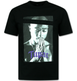 Top Star Tupac - Oversized T shirt Heren  - All Eyez on Me - T shirt Heren met Print  - 685 - Zwart