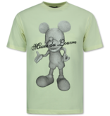 True Rise Heren Tshirt met Opdruk - Oversized T shirt Heren - Mouse - 699 - Geel