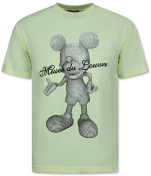 True Rise Heren Tshirt met Opdruk - Oversized T shirt Heren - Mouse - 699 - Geel