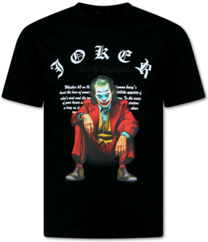 True Rise Oversized T shirt Heren - Joker - T shirt Heren met Print - Tshirts Heren Grappig - Funny Shirt  - 701 - Zwart