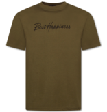 Top Star T shirt Heren met Print Grappig - Oversized T shirt Heren - Happiness - 688 - Bruin