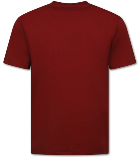 True Rise T shirt Heren Oversized  - Effen T-shirt  Blanco - 6530 - Bordeaux