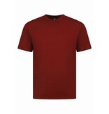 True Rise T shirt Heren Oversized  - Effen T-shirt  Blanco - 6530 - Bordeaux