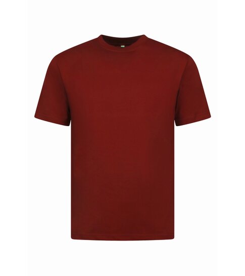 True Rise T shirt Heren Oversized  - Effen T-shirt  Blanco - 6530 - Bordeaux
