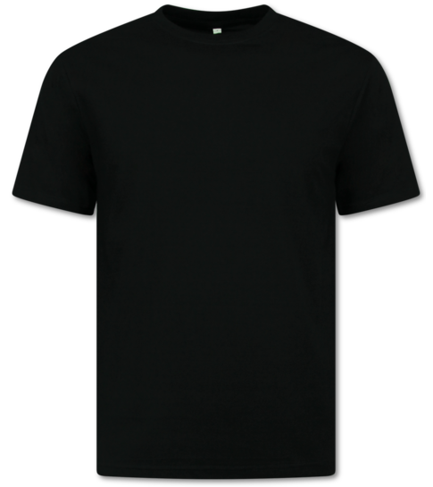 True Rise T shirt Heren Oversized  - Effen T-shirt  Blanco - 6530 - Zwart