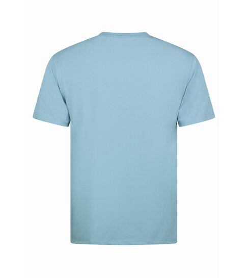 True Rise T shirt Heren Oversized  - Effen T-shirt  Blanco - 6530 - Blauw