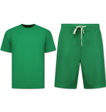 ENOS Zomerset Heren - Ribbed  Oversized - Two Piece Setje - Twinset - Co ord Set - 918 - Groen