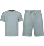 ENOS Zomerset Heren - Ribbed  Oversized - Two Piece Setje - Twinset - Co ord Set - 918 - Grijs
