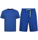 ENOS Zomerset Heren - Ribbed  Oversized - Two Piece Setje - Twinset - Co ord Set - 918 - Blauw