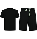 ENOS Zomerset Heren - Ribbed  Oversized - Two Piece Setje - Twinset - Co ord Set - 918 - Zwart