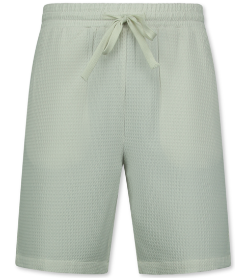 ENOS  Ribbed  Oversized  Shirt - Zomerset Heren - Two Piece Setje - Co ord Set - 0095 - Beige