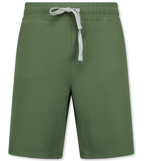 ENOS Twinset  - Ribbed  Oversized  Shirt - Zomerset Heren - Two Piece Setje - Co ord Set - 915 - Groen