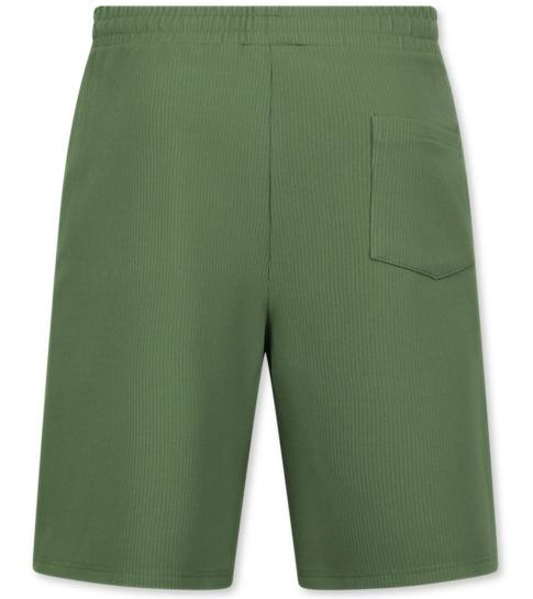 ENOS Twinset  - Ribbed  Oversized  Shirt - Zomerset Heren - Two Piece Setje - Co ord Set - 915 - Groen