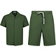 Twinset  - Ribbed  Oversized  Shirt - Zomerset Heren - Two Piece Setje - Co ord Set - 915 - Groen