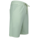 ENOS Twinset  - Ribbed  Oversized  Shirt - Zomerset Heren - Two Piece Setje - Co ord Set - 915 - Beige