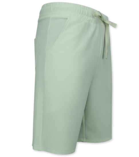 ENOS Twinset  - Ribbed  Oversized  Shirt - Zomerset Heren - Two Piece Setje - Co ord Set - 915 - Beige