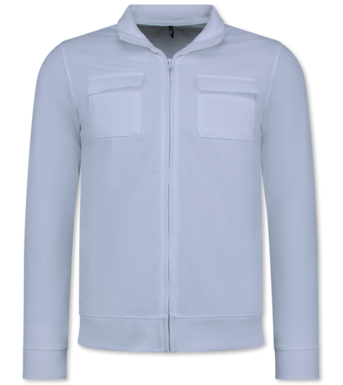 Baker's Heren Vesten met Rits  - Zonder Capuchon - Sweatvest Heren - 579 - Wit