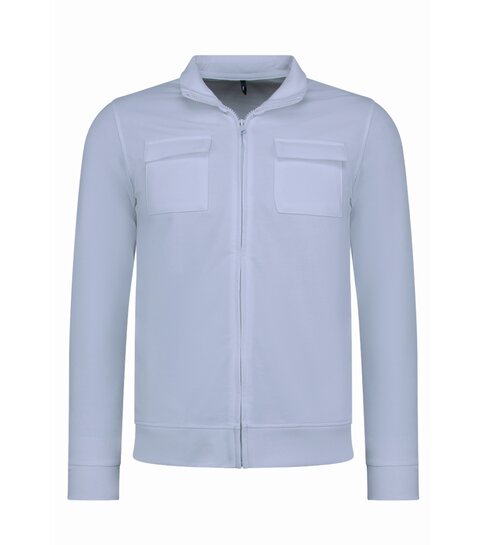 Baker's Heren Vesten met Rits  - Zonder Capuchon - Sweatvest Heren - 579 - Wit