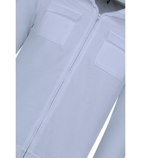 Baker's Heren Vesten met Rits  - Zonder Capuchon - Sweatvest Heren - 579 - Wit
