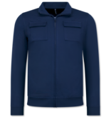 Baker's Heren Vesten met Rits  - Zonder Capuchon - Sweatvest Heren - 579 - Blauw