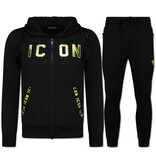 True Rise Joggingpak ICON -  Trainingspakken Heren - ICON Huispak Heren -  11575 - Zwart/ Goud