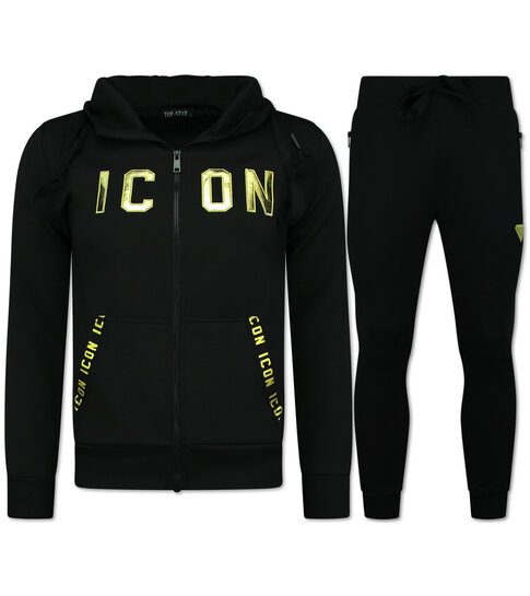 True Rise Joggingpak ICON -  Trainingspakken Heren - ICON Huispak Heren -  11575 - Zwart/ Goud