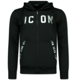True Rise Trainingspakken Heren ICON  - Joggingpak ICON - ICON Huispak Heren -  11575 - Zwart/ Zilver