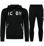 True Rise Trainingspakken Heren ICON  - Joggingpak ICON - ICON Huispak Heren -  11575 - Zwart/ Zilver