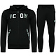 Trainingspakken Heren ICON  - Joggingpak ICON - ICON Huispak Heren -  11575 - Zwart/ Zilver