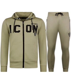 True Rise ICON Joggingpak Heren -  Trainingspak Volwassenen - Huispak - Set Heren -  11677 - Bruin