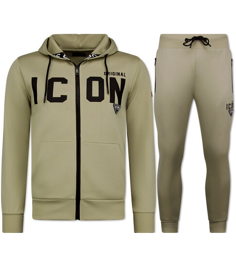 True Rise ICON Joggingpak Heren -  Trainingspak Volwassenen - Huispak - Set Heren -  11677 - Bruin