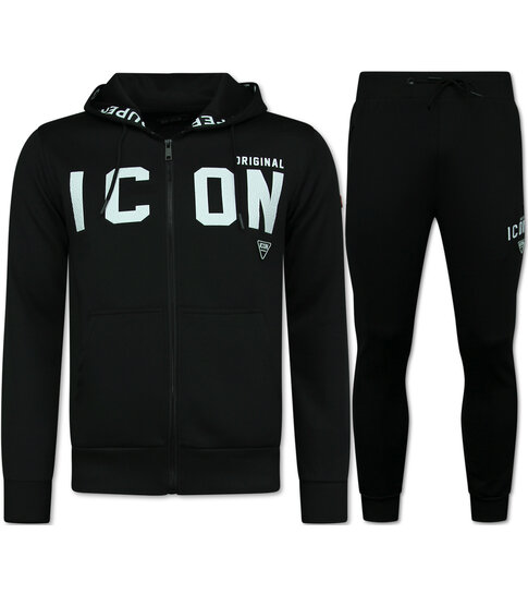 True Rise ICON Trainingspak Heren - Joggingpak Volwassenen - Huispak - Set Heren -  11677 - Zwart