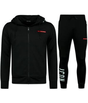 True Rise ICON Trainingspakken  - Joggingpakken Heren - Huispakken Heren Volwassenen -  11759 - Zwart