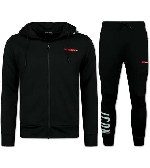True Rise  ICON Trainingspakken  - Joggingpakken Heren - Huispakken Heren Volwassenen -  11759 - Zwart