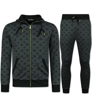 True Rise Trainingspak Heren - Joggingpak Heren Volwassenen - Huispak Heren - Twinset - 5036 - Grijs