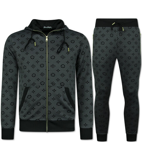 True Rise Trainingspak Heren - Joggingpak Heren Volwassenen - Huispak Heren - Twinset - 5036 - Grijs