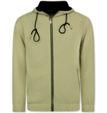 True Rise Tweedelige Set - Trainingspak Heren - Joggingpak Heren Volwassenen - Huispak Heren - 5035 - Bruin