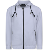 True Rise Vrijetijdspak Heren - Trainingspak Heren - Joggingpak Heren Volwassenen - 5035 - Wit