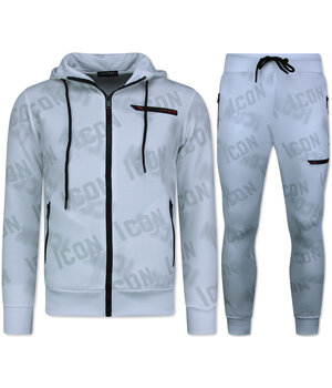 True Rise ICON Twinset - Trainingspakken Heren - Joggingpak Heren Volwassenen - Huispak -  3790 - Wit